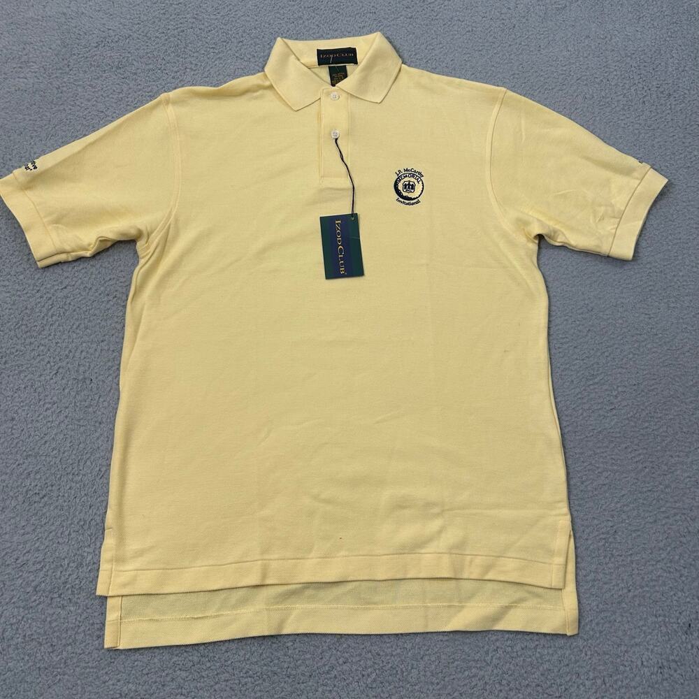 Izod Club‎ Polo Men S Yellow Short Sleeve Collared Polo Shirt Preppy Nerdy NEW